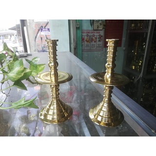 Chân nến trơn 16,5cm truyền thống bằng đồng