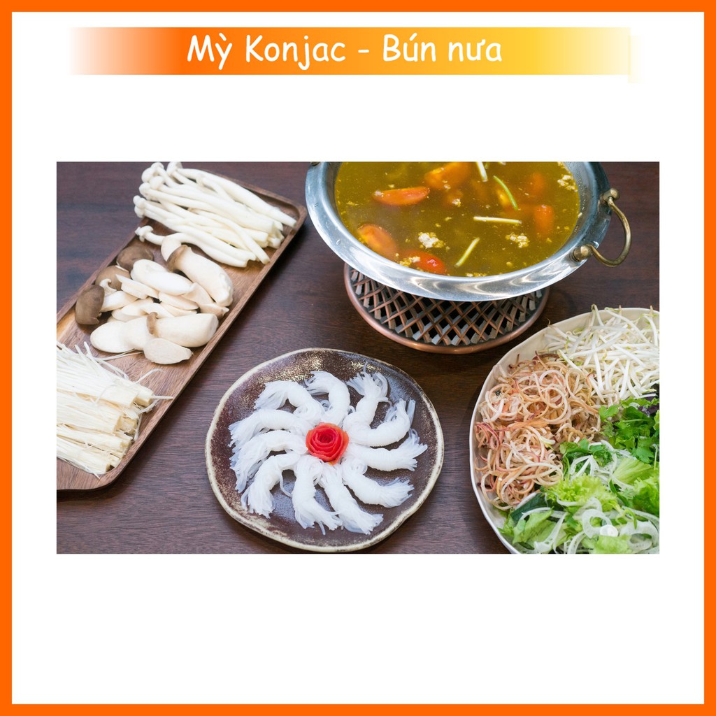 Mỳ Konjac / Bún nưa mì nưa Konjac HỘP ĐÔI SỢI CUỘN 120g, phù hợp cho người ăn kiêng Keto - Eatclean