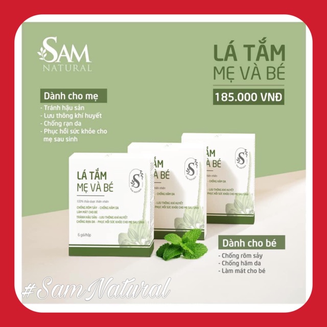 Lá tắm cho mẹ sau sinh và bé Sam Natural