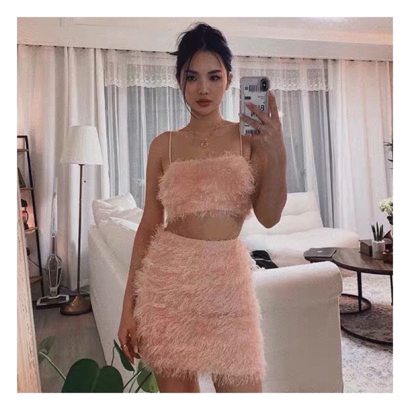 SET CROPTOP DÂY+ CHÂN VÁY LÔNG