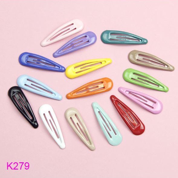 Kẹp tóc màu trơn hình giọt nước nhiều màu Orin