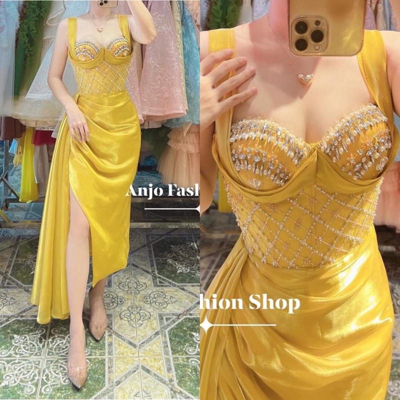 Đầm body dự tiệc TRIPBLE T DRESS cúp bra kết cườm - Size S/M/L - MS286Y