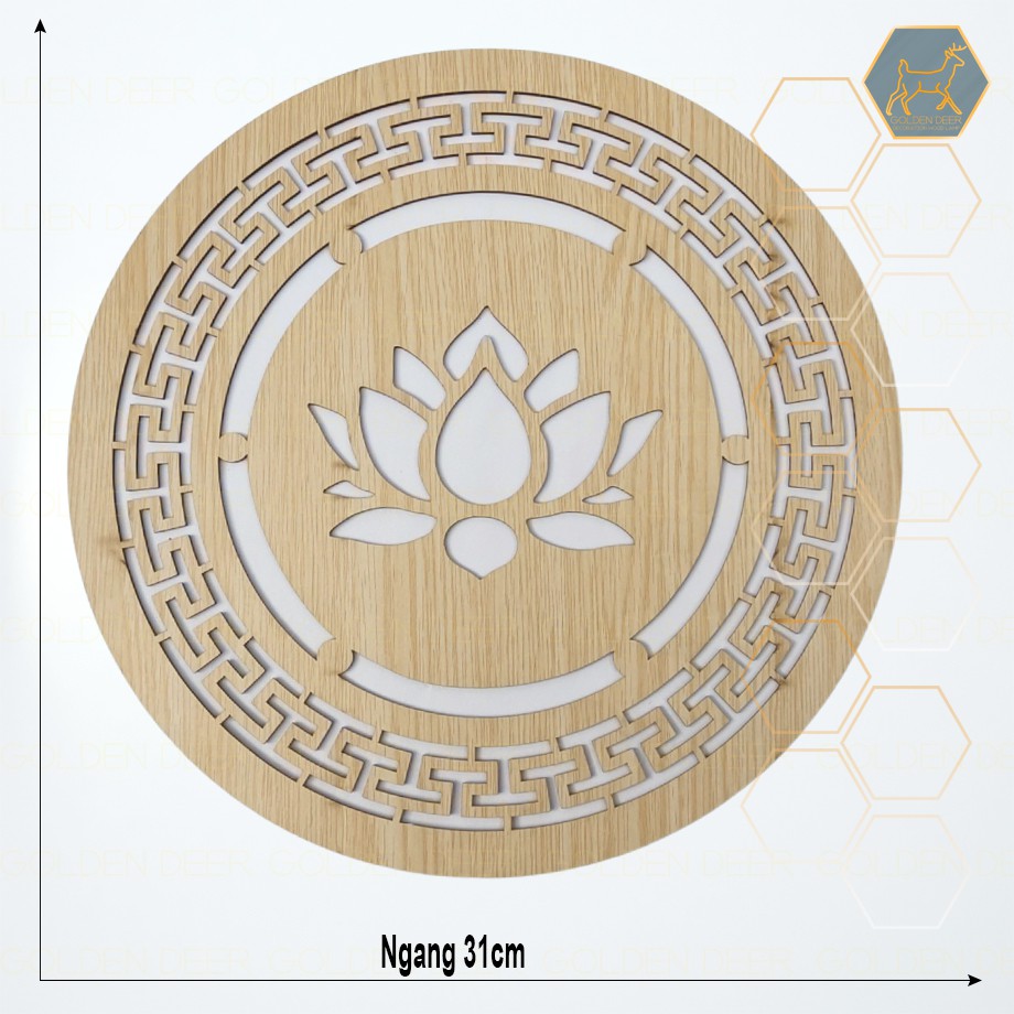 Tấm trang trí bàn thờ,tủ thờ, treo tường họa tiết hoa sen chất liệu bằng gỗ GD131