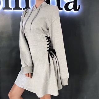 [ORDER] Váy thu đông thắt eo trùm mũ ulzzang(có Feedback)