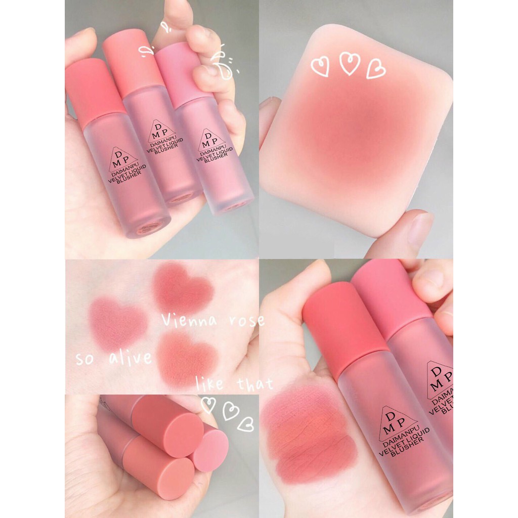 Má hồng dạng kem DMP Velvet Liquid Blusher Siêu Xinh