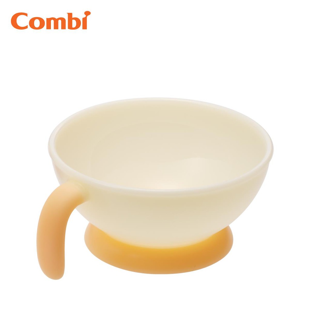 Combo Bát ăn Combi sâu lòng màu cam và Thìa ăn cam kèm hộp
