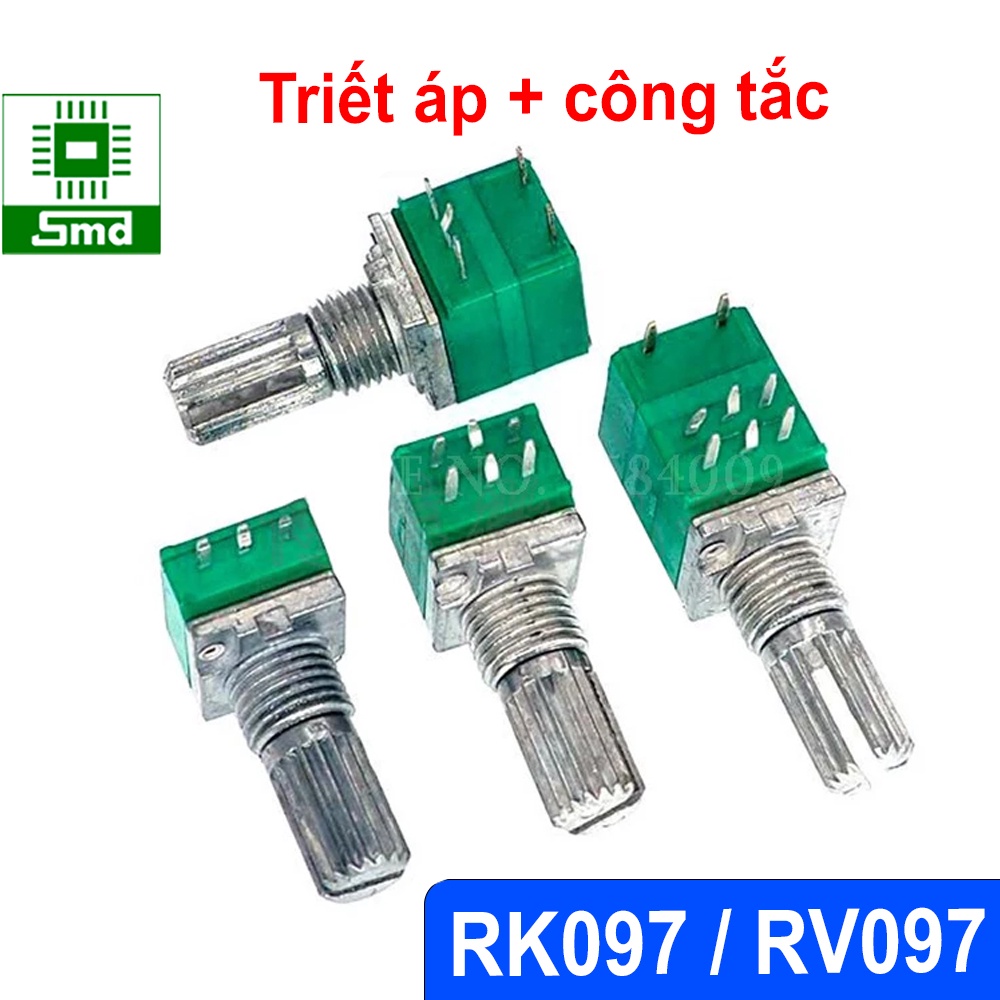 Biến Trở Chiết áp đôi đơn có công tắc volume 3, 5, 6, 8 chân RK097G 5K 10K 20K 50K 100K RV097NS RK097NS RK 097