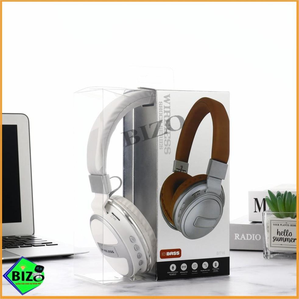 [CAO CẤP - SANG TRỌNG] Tai nghe chụp tai bluetooth WireLess BT16, âm siêu bass, nghe cực hay