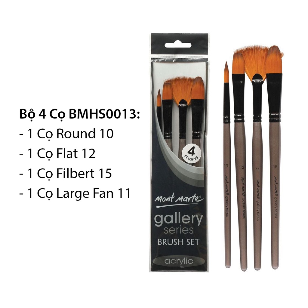 Bộ Cọ Acrylic Mont Marte - Gallery Series Brush Set Acrylic