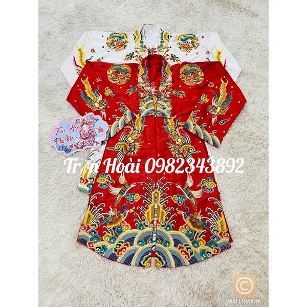 Khăn áo hầu đồng - áo chúa , áo chầu gấm thêu phượng
