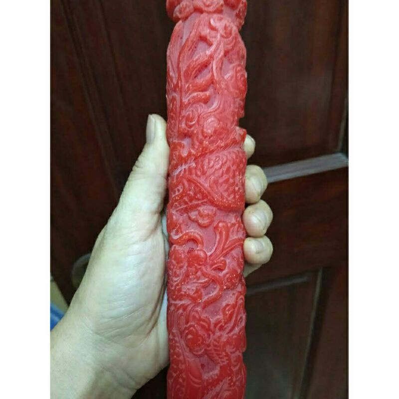 1đôi đèn chạm rồng 35cm