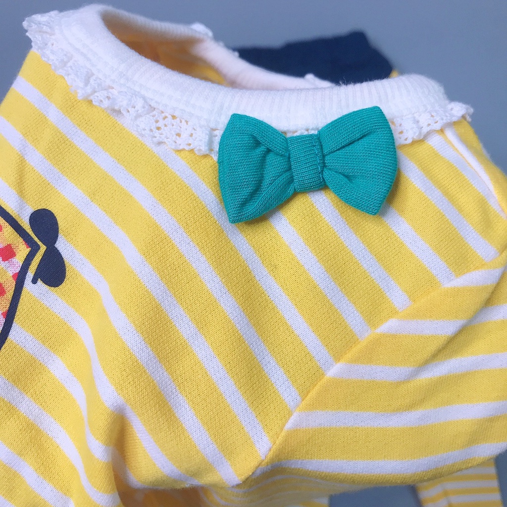 Bộ nỉ da cá Allo Lugh áo kẻ vàng quần xanh than Nga Fish B8NK5