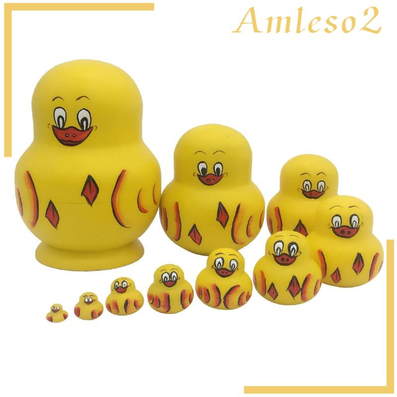 Bộ 10 Búp Bê Nga Matryoshka Bằng Gỗ