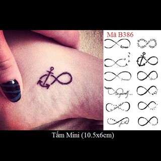 Xăm dán Tattoo vô cực B386