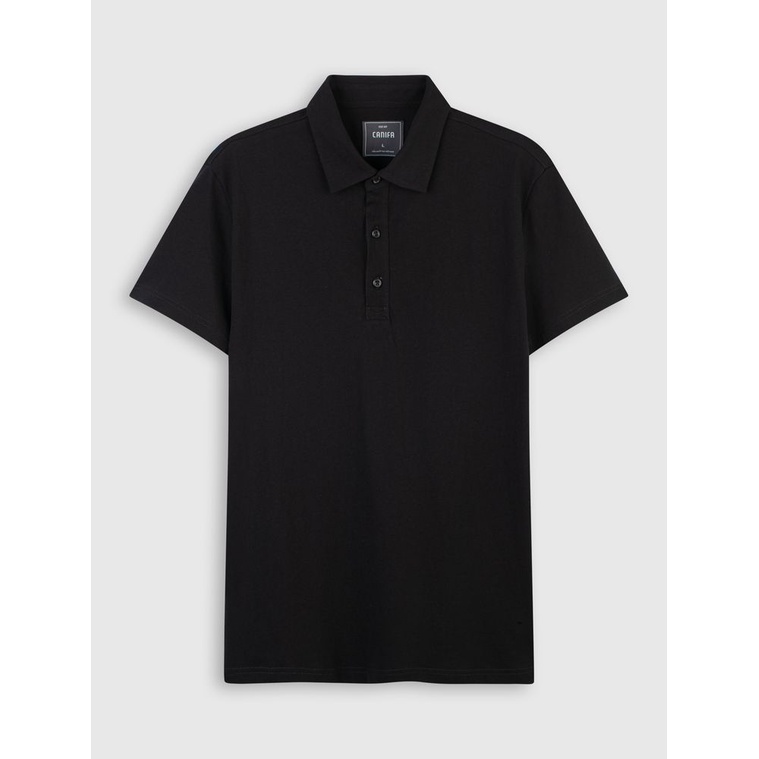 Áo polo nam CANIFA100% cotton USA dáng basic cơ bản cổ bẻ tay cộc nhiều màu đen trắng xám - 8TP21A005