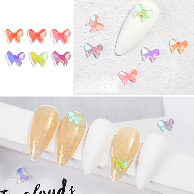 Set 30 Miếng Dán Trang Trí Móng Tay Hình Nơ 3D DIY Cr