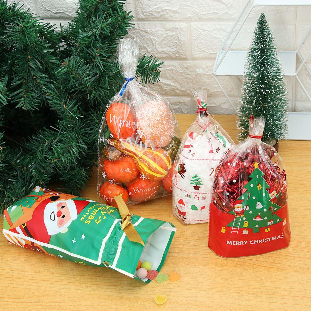 Set 50 Túi Đựng Kẹo Họa Tiết Giáng Sinh Dễ Thương