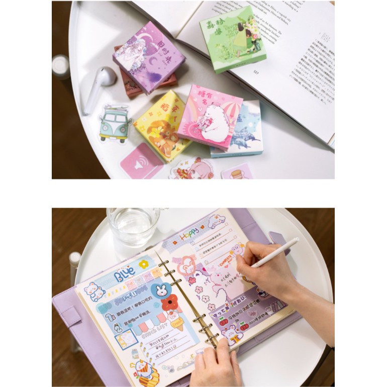 Hộp 300 miếng sticker dễ thương Yuxian dán sổ | BSB280