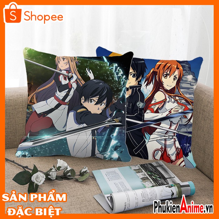 Shop Anime HCM -  Áo gối, gối tựa lưng, gối sofa, bao gối 40x40 in hình Anime Sword Art Online