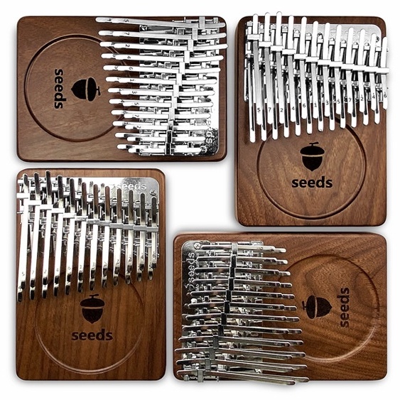 Đàn Kalimba 34 Phím thương hiệu SEEDS gỗ nguyên khối Óc Chó Đen Bắc Mỹ - Hàng chính hãng tặng hộp chống sốc x3