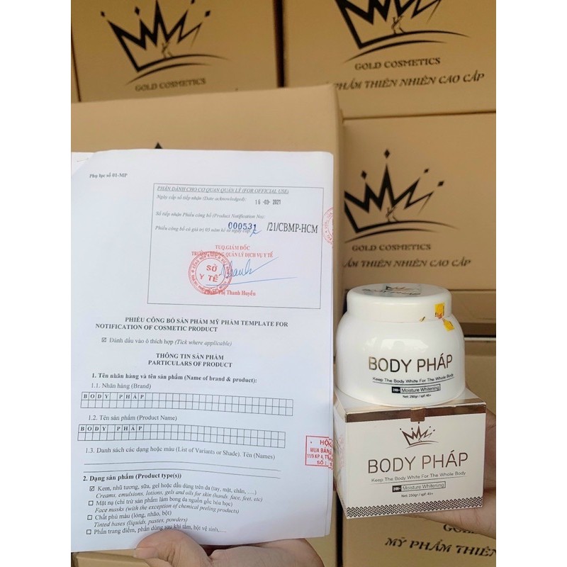 CHÍNH HẢNG- KEM BODY PHÁP SIÊU TRẮNG MỊN- TẶNG KÈM Ủ TRẮNG PHÁP