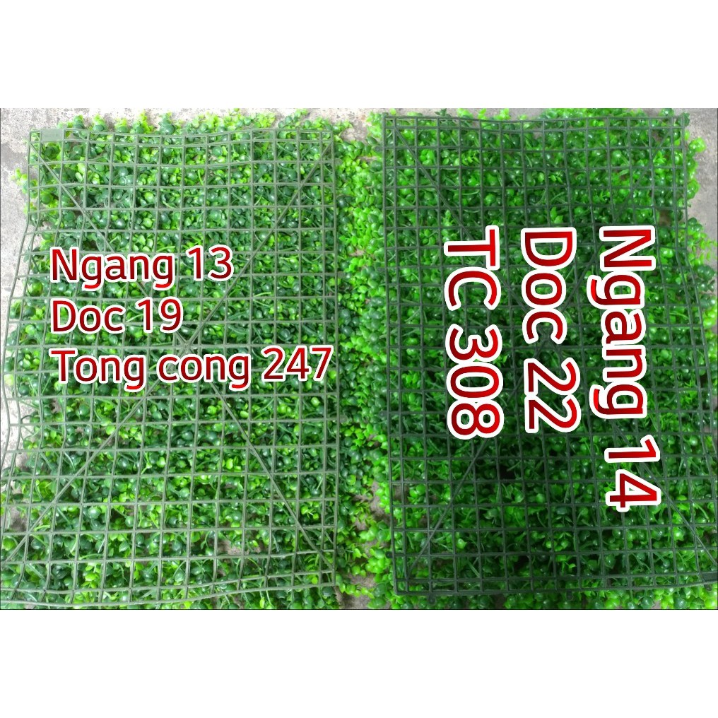 Tấm cỏ nhựa làm tường cây giả - Tai chuột - Mắt trâu - Xà lách xoong - Phát tài - Phú quý - Dương xỉ