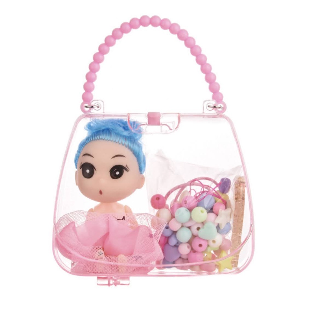 Túi xách búp bê có hạt, có vòng handmade-Đồ chơi búp bê