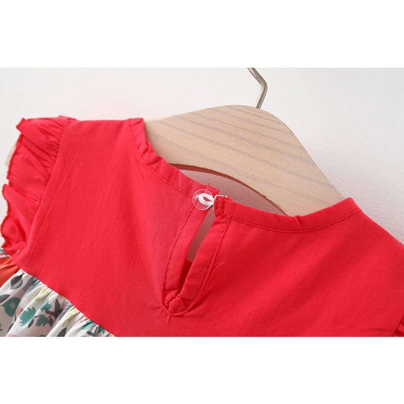 Đầm hoa  không tay với mũ thời trang mùa hè cho bé gái 1-5 tuổi