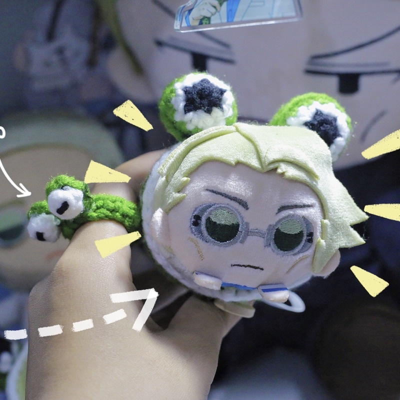 Vòng tay len handmade ếch , outfit doll mochi anime