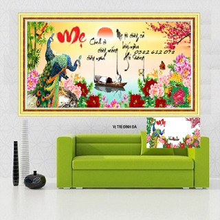 Tranh đính đá CHA MẸ VS316 (ĐÁ ABC CAO CẤP) - Kích Thước 85x46cm