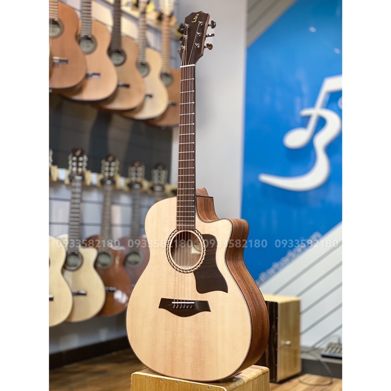 Guitar acoustic T350 đàn chất liệu gỗ hồng đào cao cấp tặng Bao da pick capo