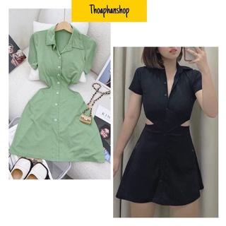 ĐẦM BODY CỔ POLO KHOÉT EO XINH XẮN HAI MÀU [kèm ảnh thật]