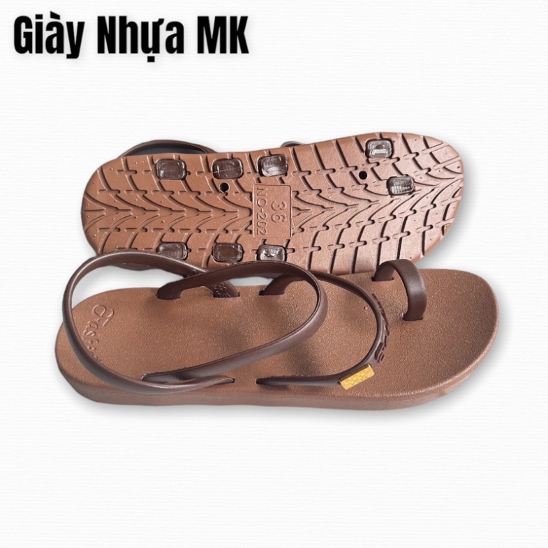 Giày Sandal nữ đi mưa xỏ ngón 2 dây ngang siêu êm siêu bền đưa đi học đi làm việc đi dạo - GL039
