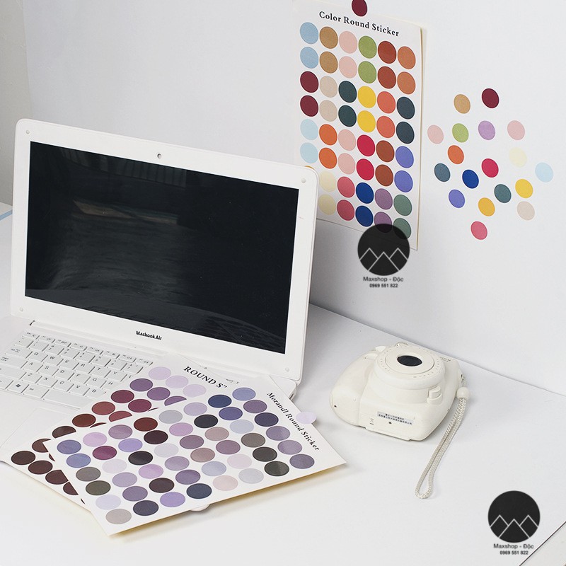 Miếng dán sticker tròn trang trí phòng và dán trang trí chụp ảnh
