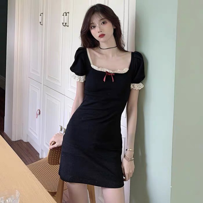 Đầm Body Cổ Vuông Tay Ngắn Phong Cách Hàn Quốc | BigBuy360 - bigbuy360.vn