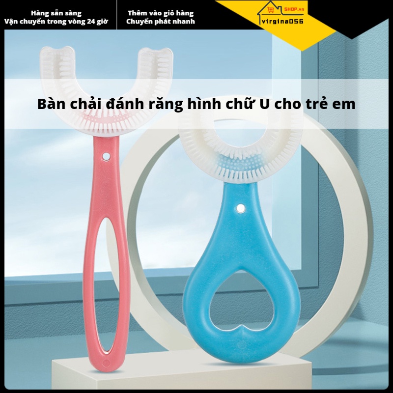 Hàng Hot Bàn chải đánh răng trẻ em Silicone mềm 360 ° Thiết kế làm sạch răng miệng cho trẻ mới biết đi có hình dạng chữ U cho trẻ từ 2 đến 12 tuổi Hàng giao ngayVirgina056