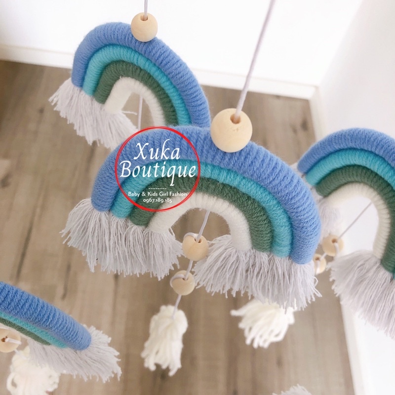 Chuông gió Trang Trí Phòng, Treo Nôi Treo Cũi Hình Cầu Vồng Sắc Màu (Hàng Cao Cấp) Đẹp Mắt Thích Hợp Trang Trí Phòng