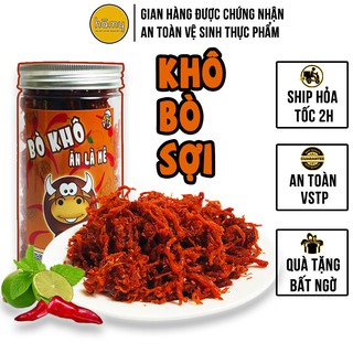 Khô bò xé sợi hũ 300g ăn liền loại 1, đồ ăn vặt Hà My ngon mê ly
