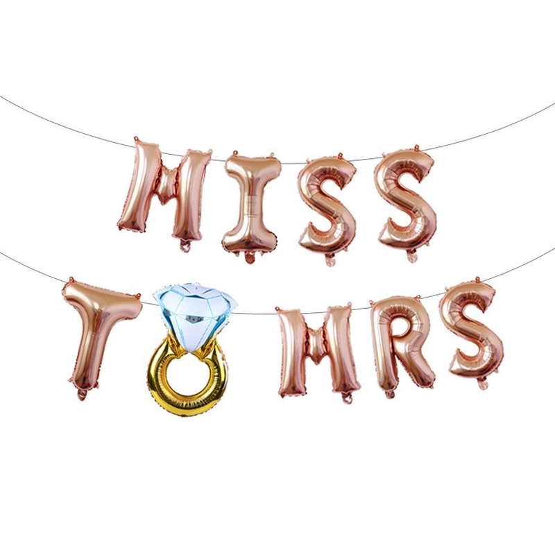 Bong bóng trang trí chữ Bride to be miss to mrs