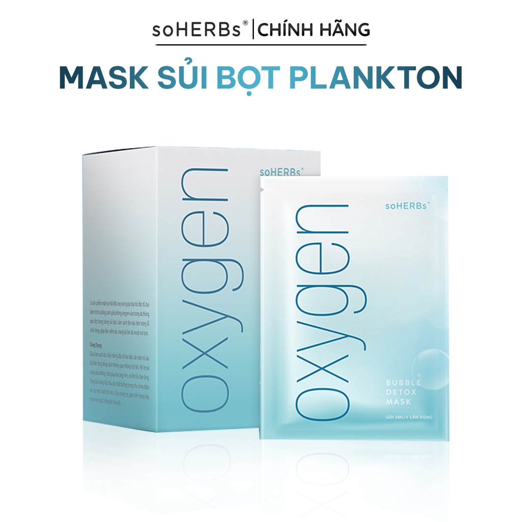 Mặt Nạ Chăm Sóc Da Mặt SOHERBS Soherbs - Oxygen Bubble Detox Mask hộp 15 gói