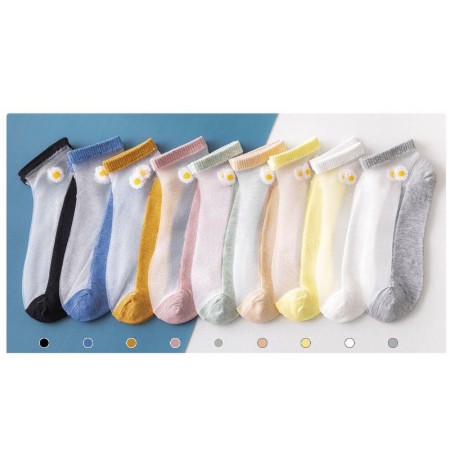[FREESHIP❤️]Tất Chân Nữ Hoa Cúc Cỗ Ngắn Các Mầu Xinh Xắn Loại 1 Dày - Mẫu Mới Màu Ngẫu Nhiên.