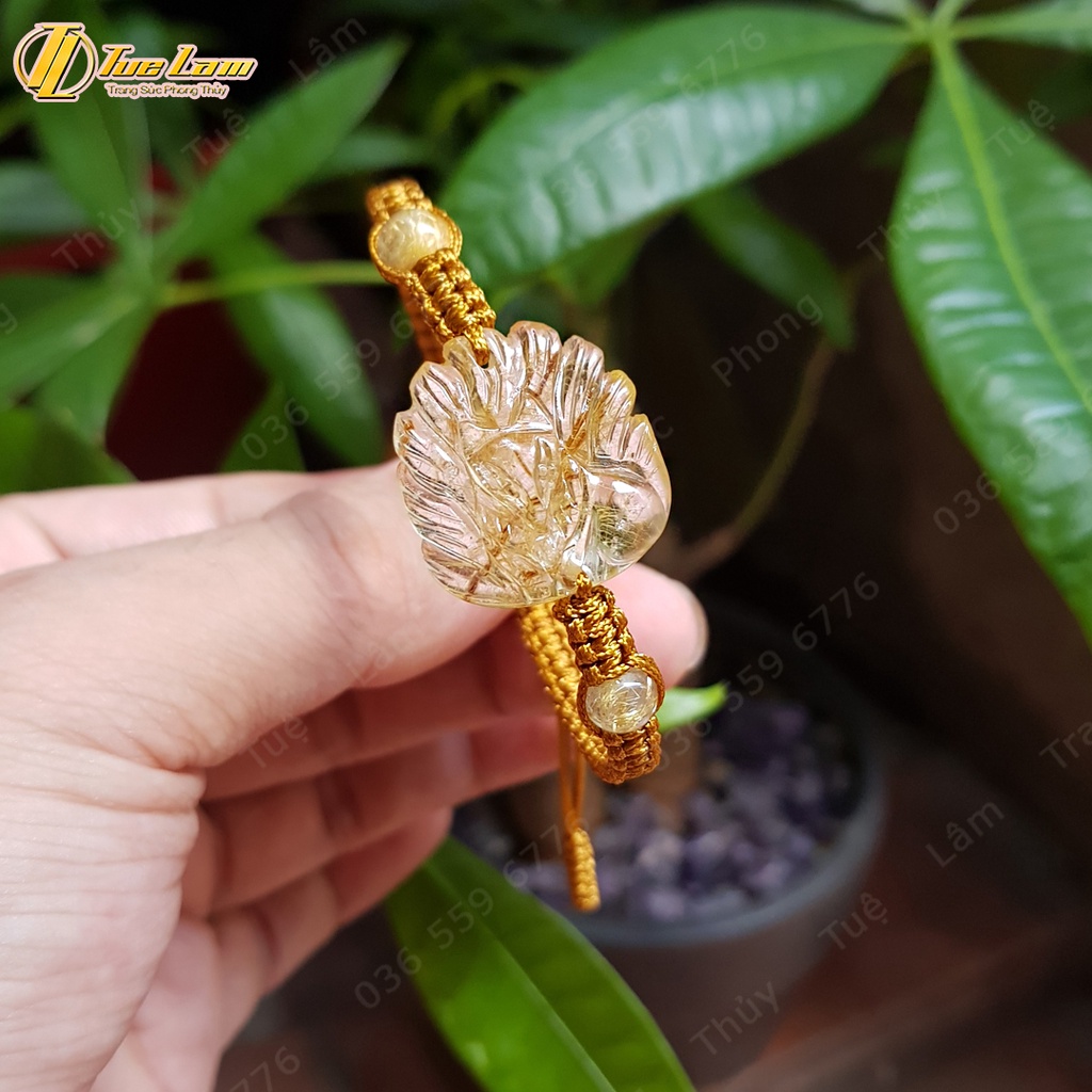 Vòng tay mặt hồ ly chúa màu tóc vàng dáng xòe đuôi tròn bện handmade dây chỉ may mắn - Tuệ Lâm