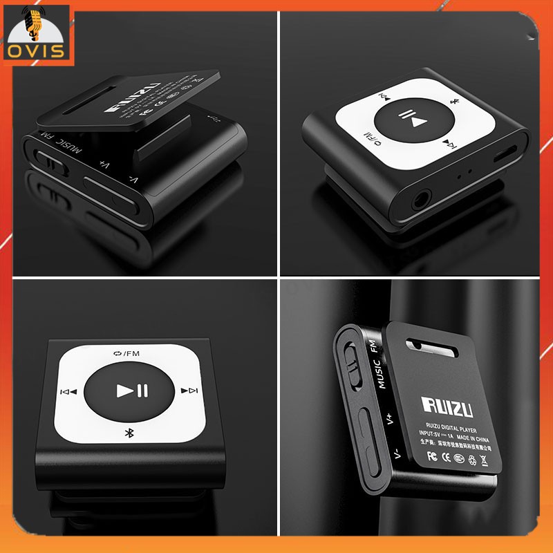 Ruizu X66 -  Máy Nghe Nhạc Thể Thao Nhỏ Gọn, Bluetooth 5.0