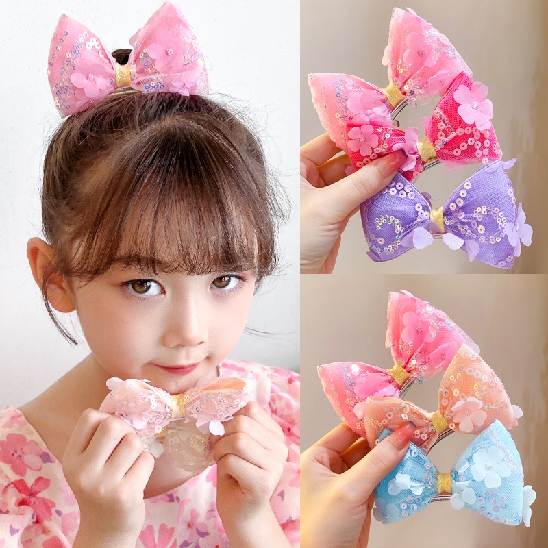 Kẹp Tóc Hình Nơ Đính Kim Sa Lấp Lánh Thời Trang Hàn Quốc Cho Nữ