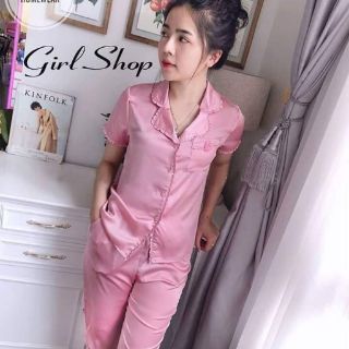 Bộ lụa ngủ viền bèo ngố hàng đẹp