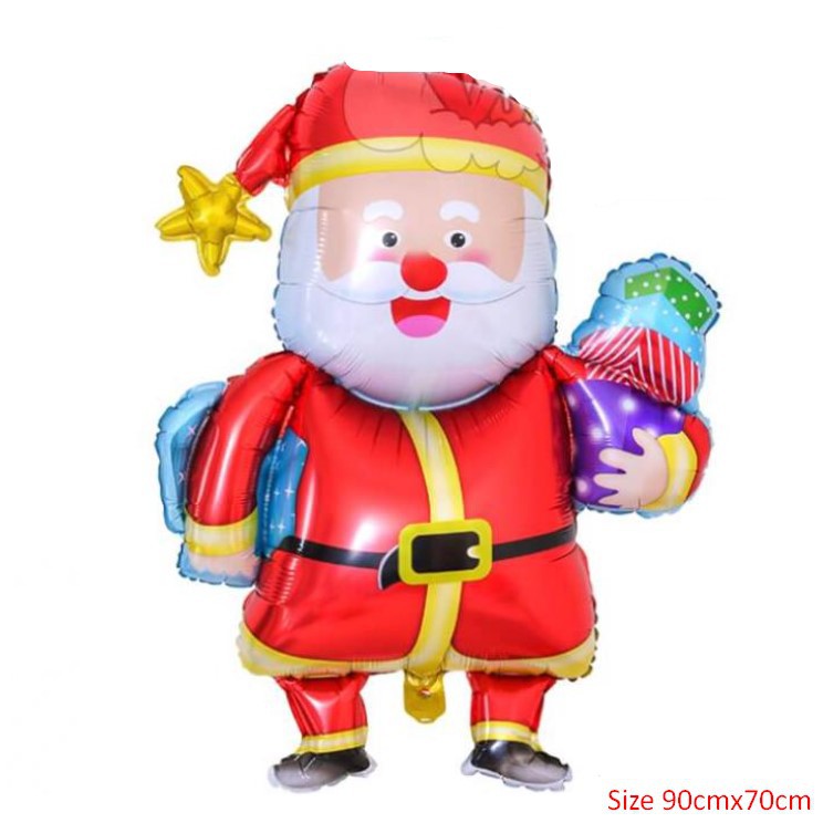 Bong Bóng Trang Trí Merry Christmas Hình Ông Già Noel , Cây Thông , Hộp Quà , Người Tuyết , Bông Hoa Tuyết , Xe Tuần Lộc