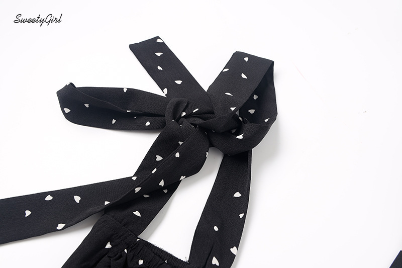 Áo nữ buộc dây họa tiết chấm bi dễ thương