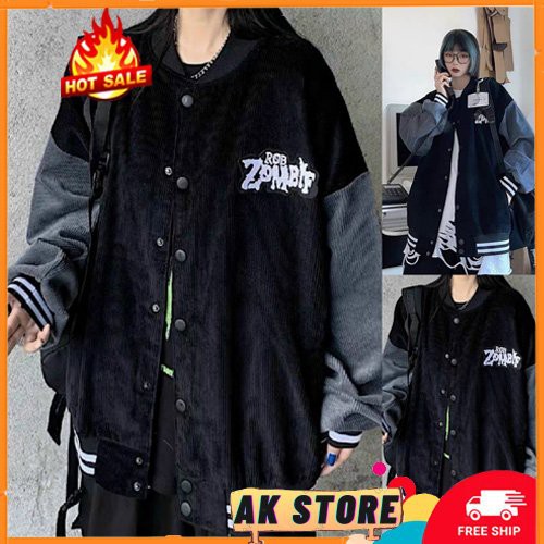 [Kèm Quà] Áo Khoác Kaki Nam Nữ Unisex - Áo Jacket Bombers ZOMBIF Vải Nhung Siêu Hot