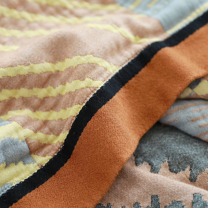 Bamboo fiber European towel quilt summer cool quilt thin air conditioning quilt gauze single double pure cotton adult blanket summer