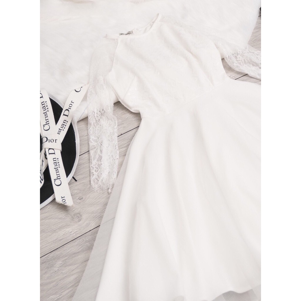 [Chất Xịn] Váy Trắng Dự Tiệc, Đầm Công Chúa Dáng Xòe, Chất Ren Mềm Phối Voan Xốp Nhẹ | BigBuy360 - bigbuy360.vn